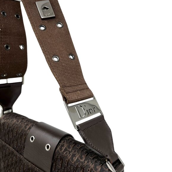 Christian Dior Vintage 2002 Trotter Monogram Shoulder Bag Brown Canvas  [105273] - Picture 7 of 12